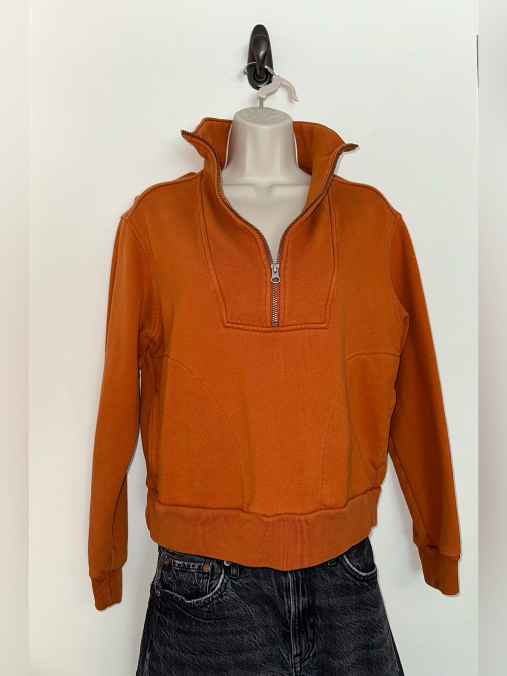Everlane Rust Zip-Up Sweater